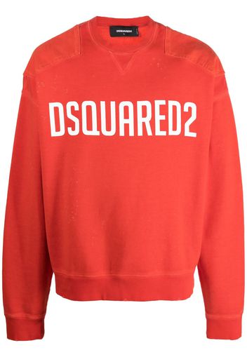 Dsquared2 logo-print cotton jumper - Rosso