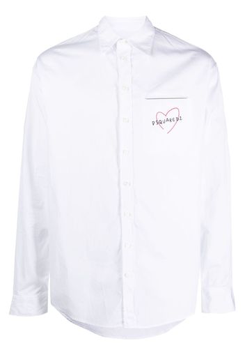 Dsquared2 logo-print button-up shirt - Bianco