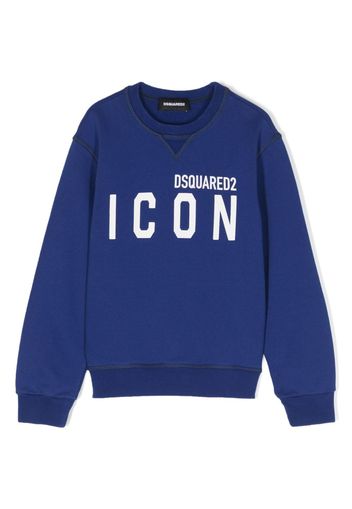 Dsquared2 Kids Icon-print cotton sweatshirt - Blu