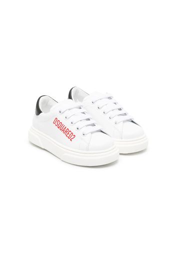 Dsquared2 Kids logo-print leather sneakers - Bianco