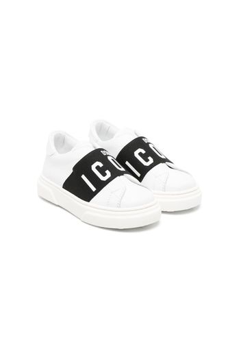 Dsquared2 Kids logo-print leather sneakers - Bianco