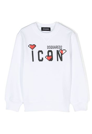 Dsquared2 Kids Felpa con stampa Icon - Bianco