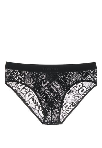 Dsquared2 logo-embroidered lace briefs - Nero