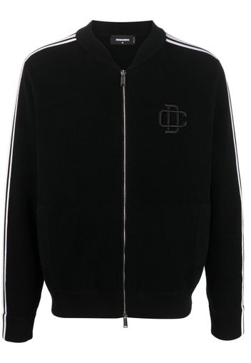 Dsquared2 logo-embroidered bird's eye knit cardigan - Nero