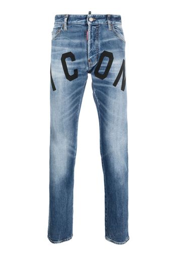 Dsquared2 Icon-print slim-cut jeans - Blu