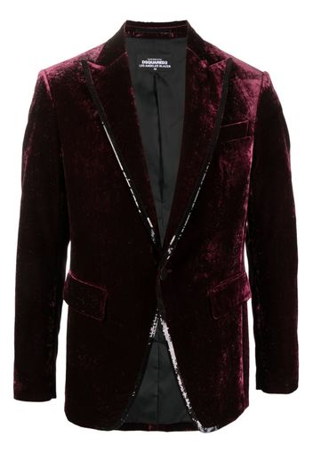 Dsquared2 velvet single-breasted blazer - Rosso