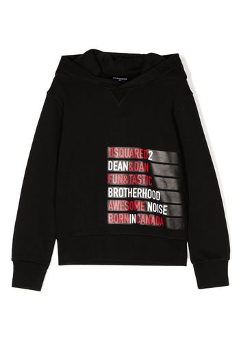 Dsquared2 Kids logo-print cotton hoodie - Nero