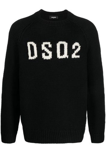 Dsquared2 logo intarsia-knit wool jumper - Nero