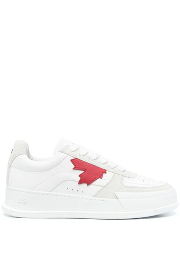 Dsquared2 logo-patch lace-up sneakers - Bianco