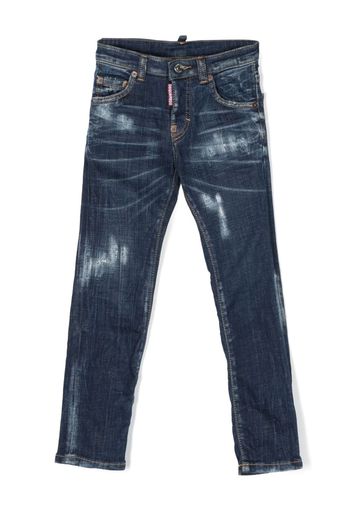 Dsquared2 Kids bleached-effect straight-leg jeans - Blu