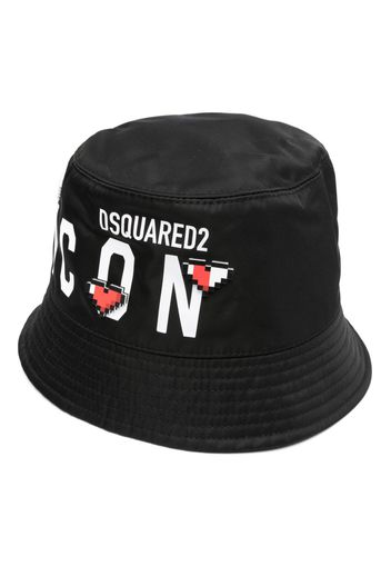 Dsquared2 Cappello bucket con stampa - Nero