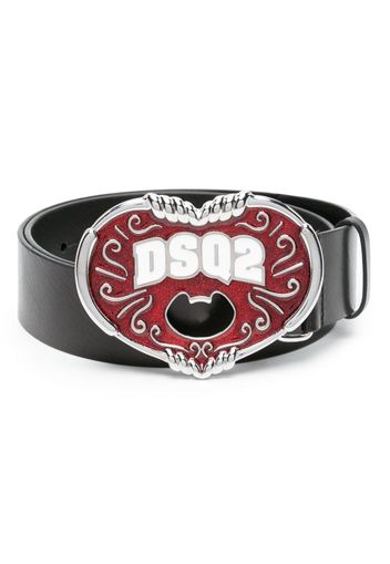 Dsquared2 logo-plaque leather belt - Nero