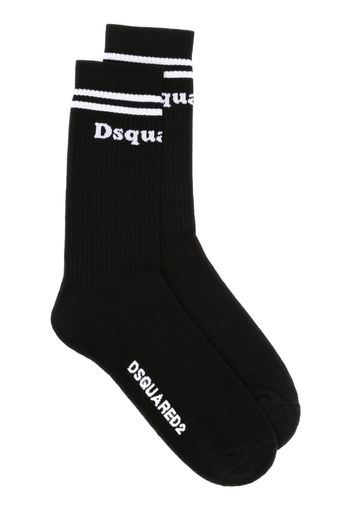 Dsquared2 logo-knit ankle socks - Nero