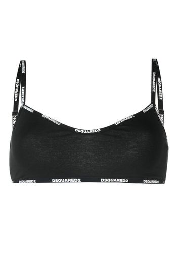 Dsquared2 logo-print stretch-cotton bralette - Nero