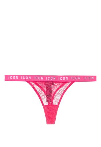Dsquared2 Icon lace-panel thong - Rosa