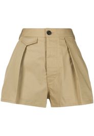 front pleat high-waisted shorts