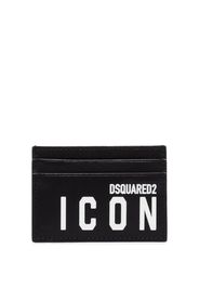 Icon logo-print leather card holder