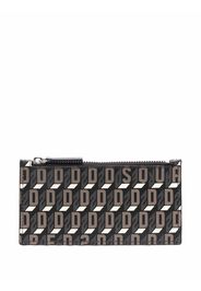 Dsquared2 monogram-print zipped wallet - Nero