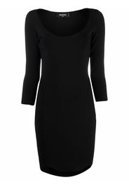 Dsquared2 three quarter-sleeved fitted dress - Nero