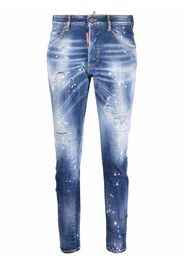 Dsquared2 Jeans crop con lavaggio acido - Blu