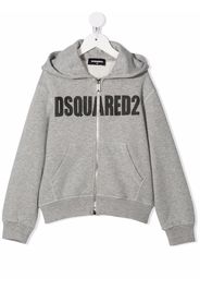 Dsquared2 Kids logo-print zip-up hoodie - Grigio