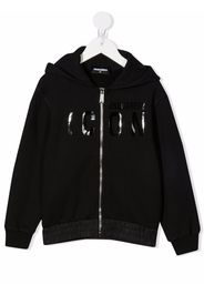 Dsquared2 Kids logo-print zip-up hoodie - Nero