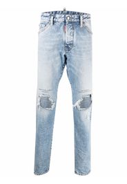 Dsquared2 Jeans dritti con effetto vissuto - Blu