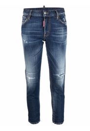 Dsquared2 Jeans con effetto vissuto crop - Blu