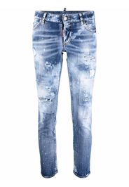 Dsquared2 Jeans con effetto vissuto crop - Blu