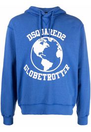 Dsquared2 Felpa Globetrotter con stampa - Blu