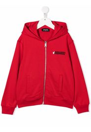 Dsquared2 Kids logo-print zip-up hoodie - Rosso