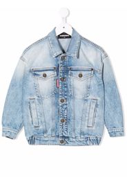 Dsquared2 Kids acid-wash button-up denim jacket - Blu