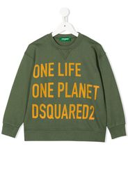 Dsquared2 Kids Felpa con stampa - Verde