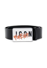 Dsquared2 Kids Icon-plaque leather belt - Nero