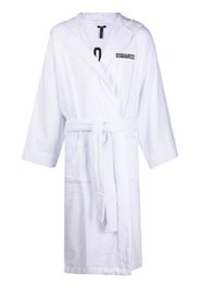 Dsquared2 logo embroidered bath robe - Bianco