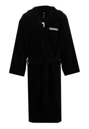 Dsquared2 logo embroidered bath robe - Nero