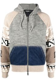 Dsquared2 intarsia-knit zip-up hoodie - Grigio