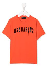 DSQUARED2 KIDS Spray logo-print T-shirt - Arancione