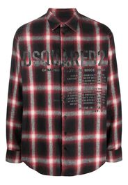 Dsquared2 logo-print checked cotton shirt - Rosso
