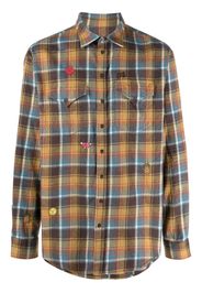Dsquared2 embroidered-detail plaid-check print shirt - Marrone