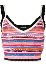 Dsquared2 striped crochet-knit vest - Rosa