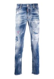 Dsquared2 Jeans slim con ricamo - Blu