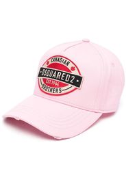 Dsquared2 logo-patch distressed cap - Rosa