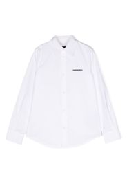 Dsquared2 Kids logo-print button-up cotton shirt - Bianco