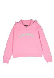 Dsquared2 Kids logo-embroidered longsleeved hoodie - Rosa