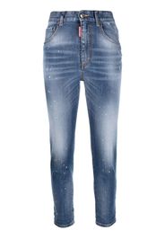 Dsquared2 paint-splatter skinny cropped jeans - Blu