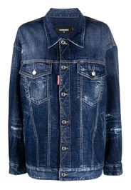 Dsquared2 rhinestone-embellished oversize denim jacket - Blu