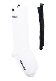 Dsquared2 logo-print ribbed socks - Bianco