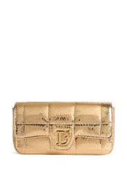 Dsquared2 logo-plaque metallic leather clutch - Oro