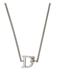 Dsquared2 monogram-charm pendant necklace - Argento